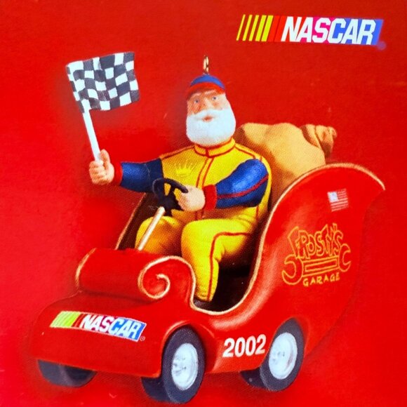 Hallmark Keepsake NASCAR Ornament VTG 2002 Santas Racin Sleigh Frostys Garage - Picture 5 of 10
